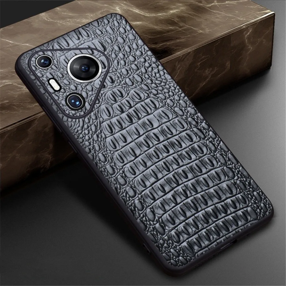 

Чехол из натуральной яловой кожи крокодила для Huawei Pura 80 70 Ultra Pro, деловая задняя крышка