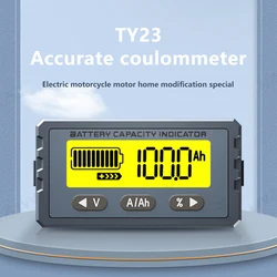 TY23 High-precision Coulometer Battery Capacity Indicator 8V-120V 50A 100A Voltage Current Percentage Capacity Display Meter