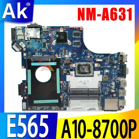 Pour Lenovo ThinkPad E565 carte mère d'ordinateur portable NM-A631 CPU A6-8500 A10-8700P UMA 100 100% testé OK