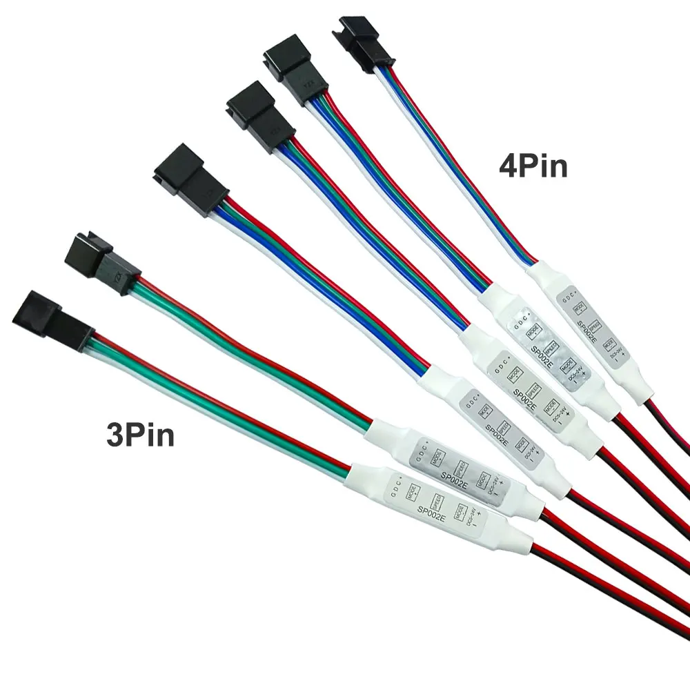 SP002E Mini 3-Key 3PIN/4PIN LED Controller DC5V-24V for RGBIC WS2811 WS2812 WS2813 WS2815 Individually Addressable LED Strip