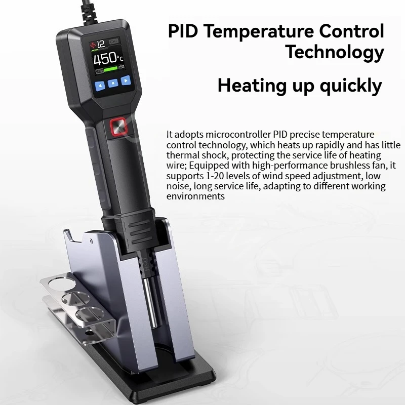 Hot Air Gun Temperature Adjustable 550W Welding Repair Station LCD Digital Hot Air Gun Soldering Tool Mobile Phone Maintenance