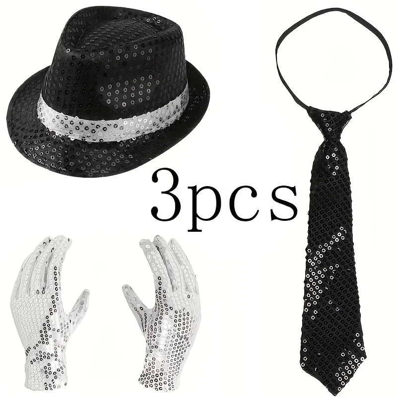3pcs 80s Dancer Disco Swinging Star Sparkle, Suitable for Hip Hop, Music Festivals, Halloween, Theme Pie