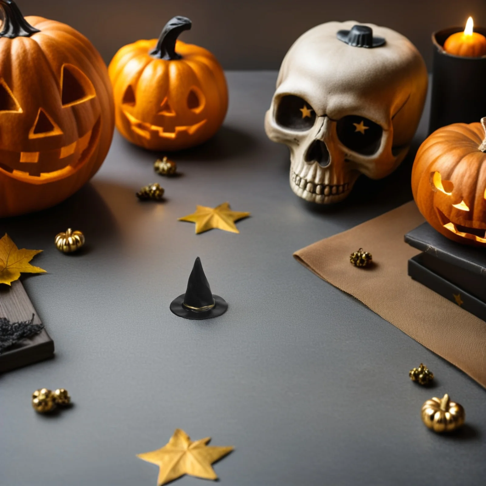 

72Pcs Halloween Party Decorations Hats Black Spooky Craft Supplies for DIY Events Dollhouse Festive Setup