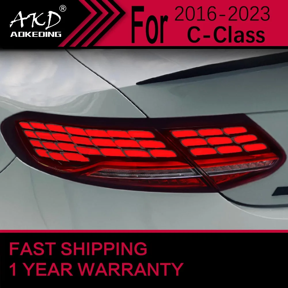 Car Lights for Benz C-Class Coupe LED Tail Light 2016-2023 C200 C Rear Stop Lamp Brake Signal DRL Reverse Automotive Accessories