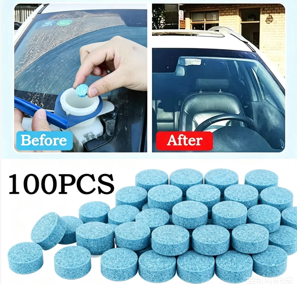 Car Windshield Glass Concentrated Washer Tablets Car Effervescent Washer Fluid Wiper Glass Solid Cleaning Tablets for Car Window