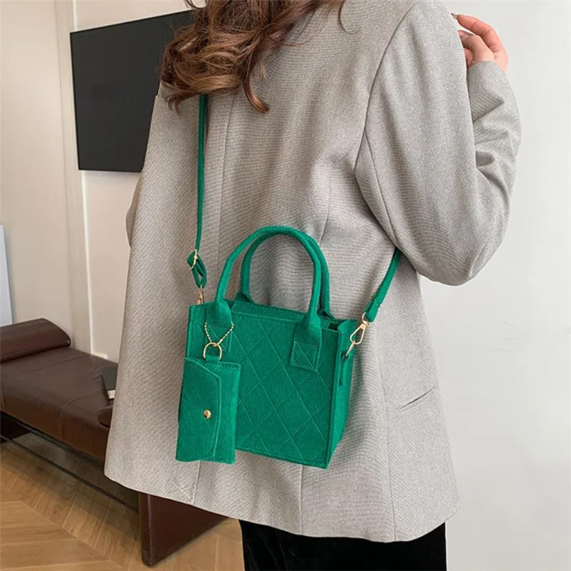 3 Stück/Set geprägte Damenhandtasche, stilvolle Umhängetasche, Clutch und Geldbörse, einfarbige quadratische Umhängetasche, Stoff für den täglichen Gebrauch – Detail 33