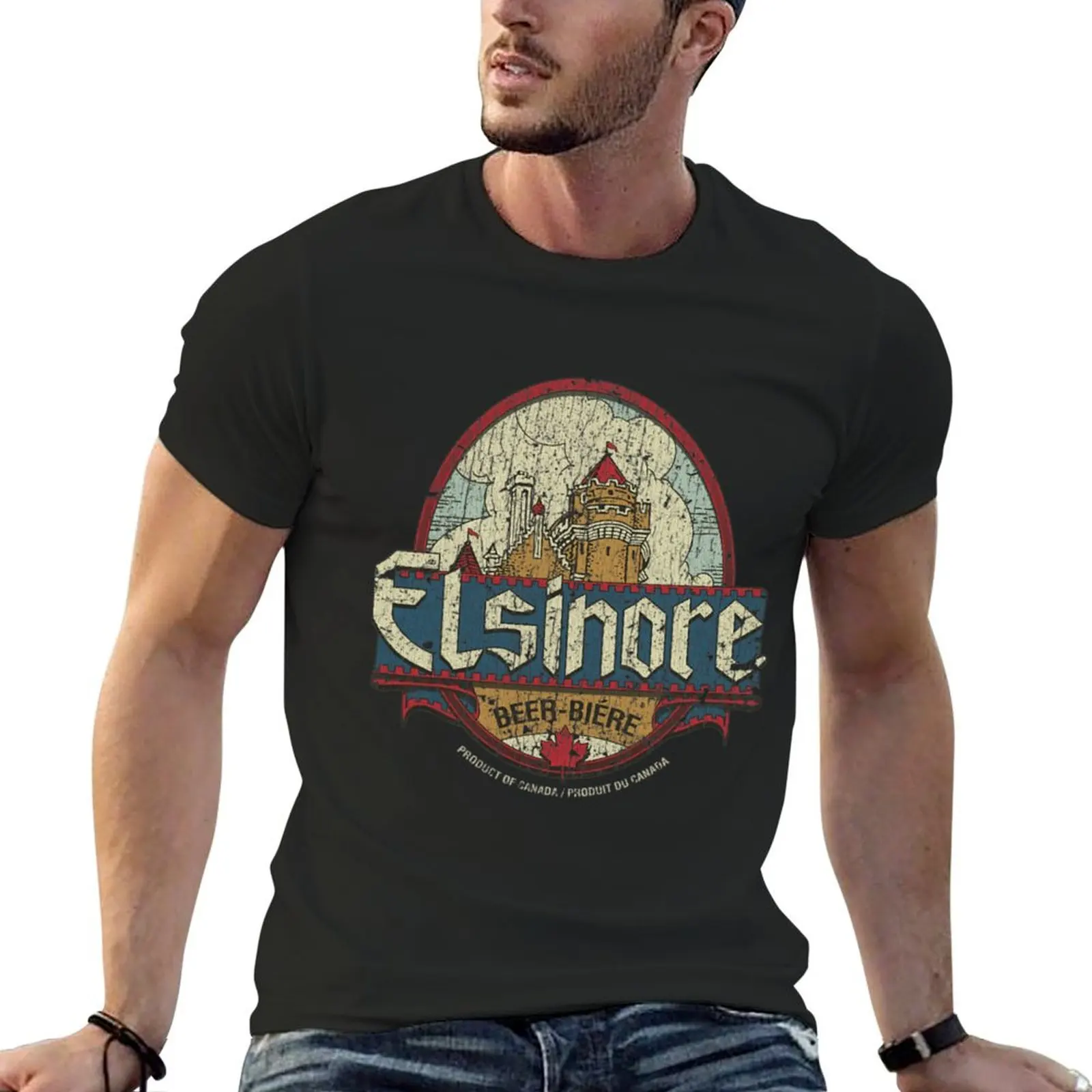 Vintage Elsinore Beer 1983 T-shirt customs heavyweights t shirts for men cotton