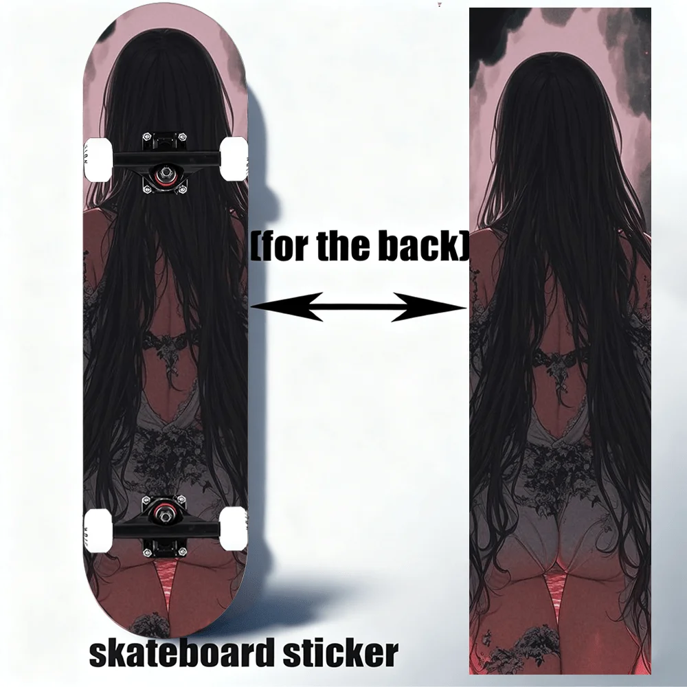 

A 9 × 33 inch "trendy sexy back" themed printed skateboard sticker - self-adhesive PVC decorative sticker, suitable for skateboa