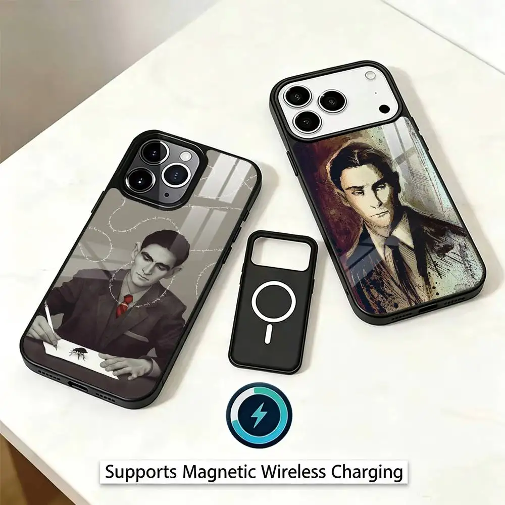 Abstract Surreal F-Franz K-Kafka Phone Case For iPhone17,16,15,14,13,12,Plus,Pro Magnetic Supports Magnetic Wireless Charging