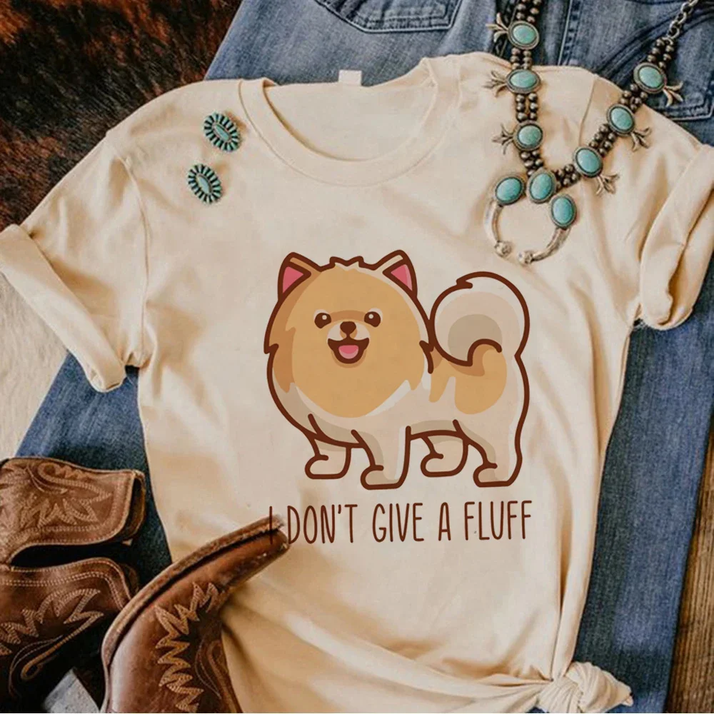 Pomeranian Tshirt Women Streetwear Tshirt Girl Graphic Comic Anime Clothing Aesthetic Clothes