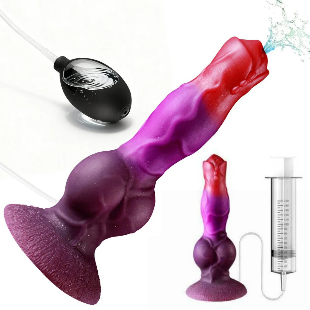 Water Spray Dildo Anal Plug Suction Cup Realistic Silicone Simulates Ejaculation 2 in 1 Easy Cleaning For Adults Couples Sex Toy view 6
