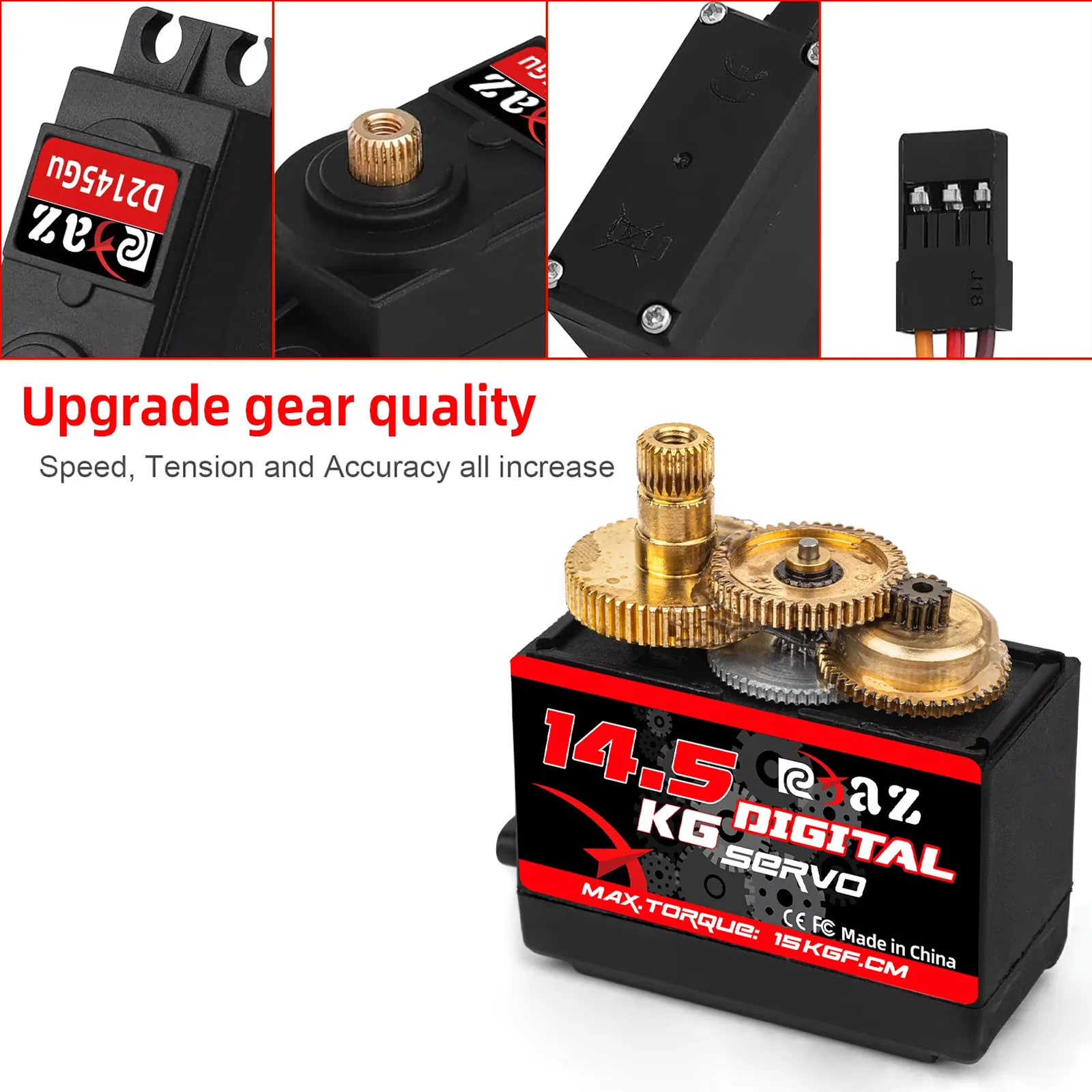 RCXAZ Digitaler Servo mit 180° Rotation ° Metallgetriebe-Servo 3,5KG 6,5KG 9,5KG 14,5KG Hochgeschwindigkeits-Servo für RC-Auto Roboter Boot RC-Helikopter – Detail 6
