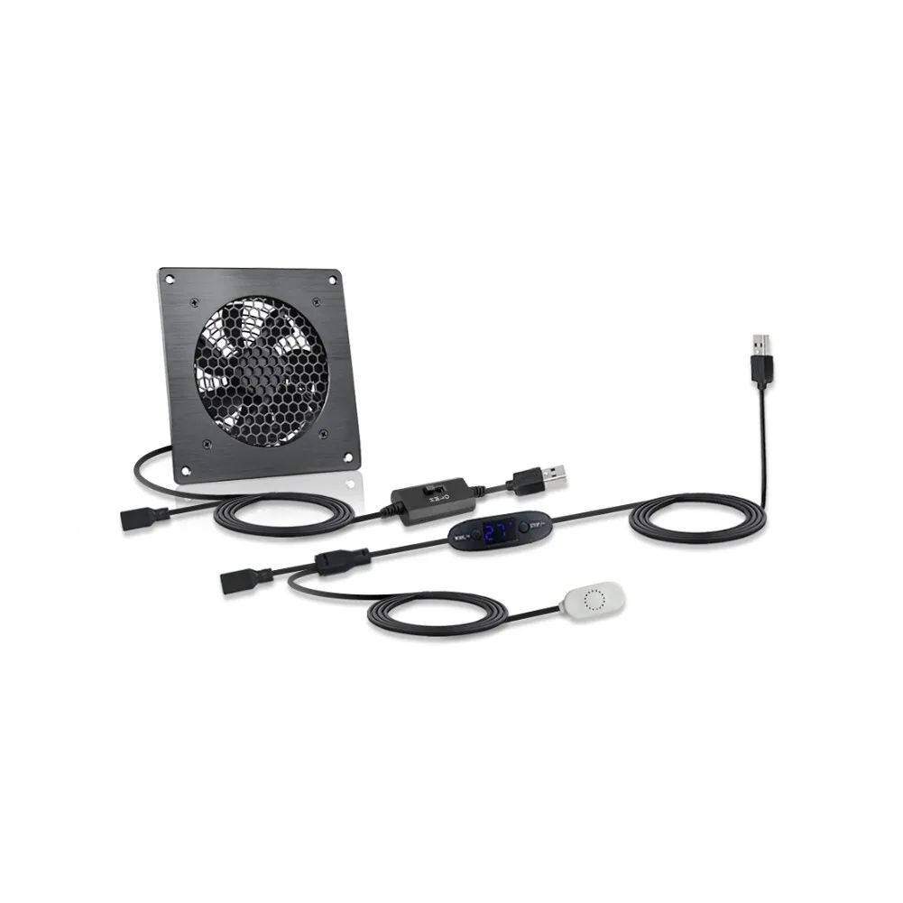 For AV Cabinets Three-speed USB Cooling Fan For Home Theater Black Usb Fan Brushed Finish USB Powered Ultra-quiet 19.3dB