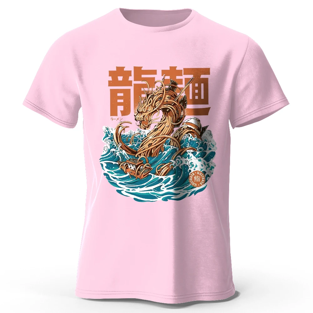 الرجال التنين رامين تي شيرت مطبوع 100% القطن المتضخم أنيمي الجرافيك تيز للنساء الصيف بلايز Otaku الشارع الشهير #1