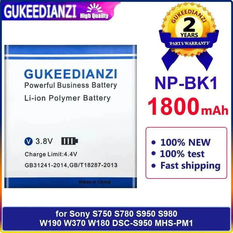 

Аккумулятор для камеры NP-BK1 1800 мАч для Sony S750 S780 S950 S980 W190 W370 W180 Dsc-S950 Mhs-PM1