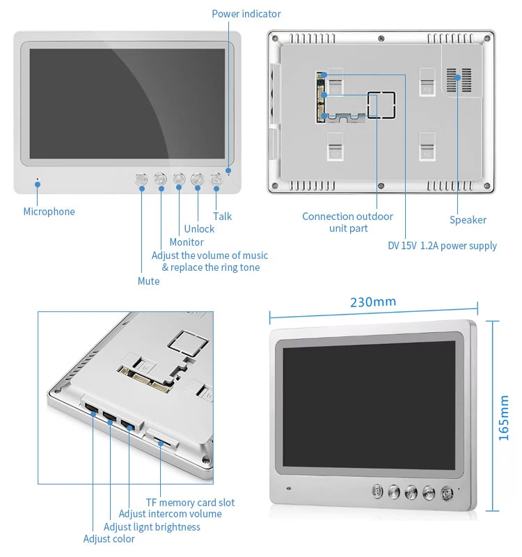 Imagem -03 - Wifi Video Intercom para Casa Telefone ao ar Livre com Tela Monitor Polegada Campainha de Rua Rfid Kit de Fechadura Elétrica Aberta 6