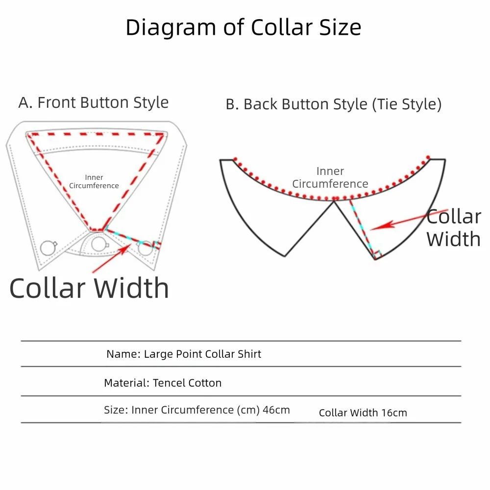 Fashion Detachable Fake Collar Round Collar Clothes Accessory False Collar Solid Color Lapel Half Shirt Women Girls