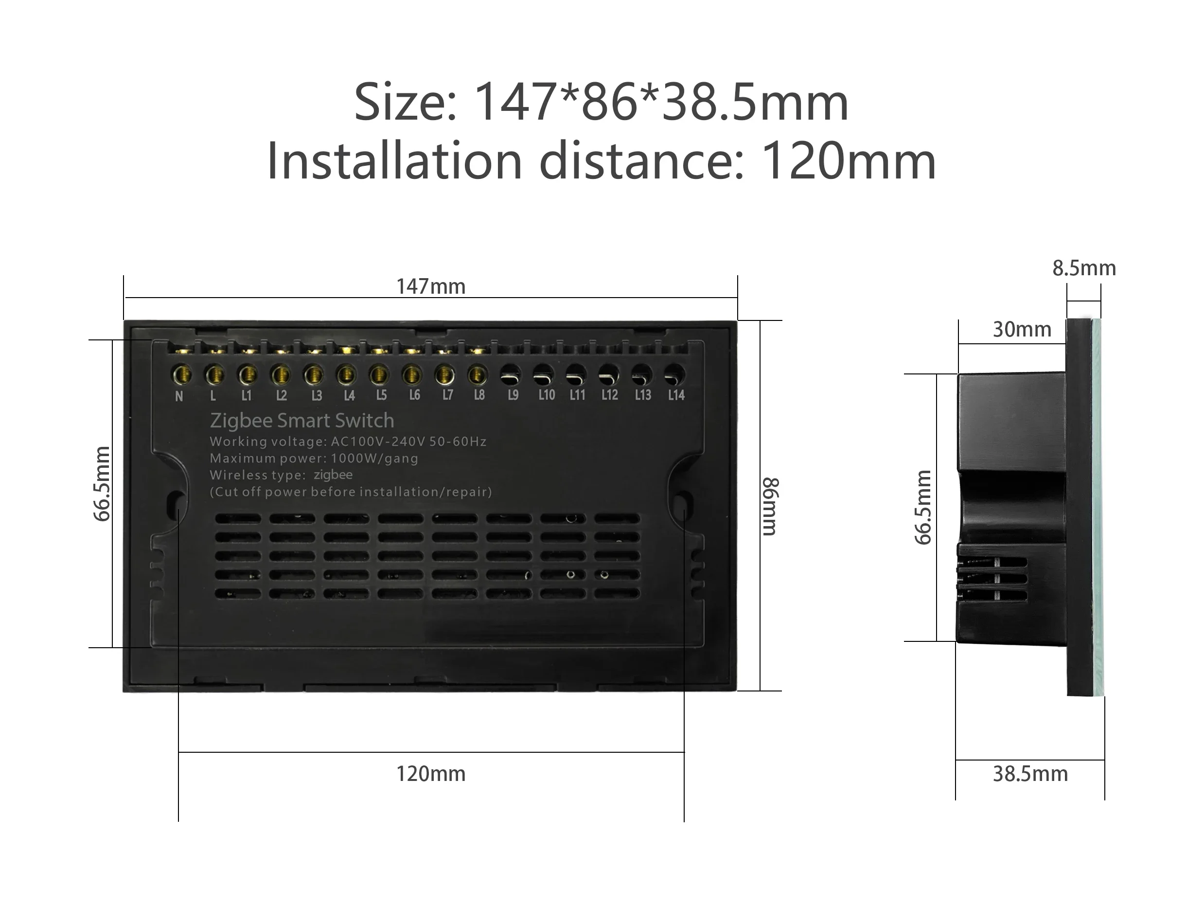 Melery Zigbee Smart Switch Interruptor Glass Panel 8/10 Gang 147 Touch Sensor Light Wall Tuya App di Alexa Google Home