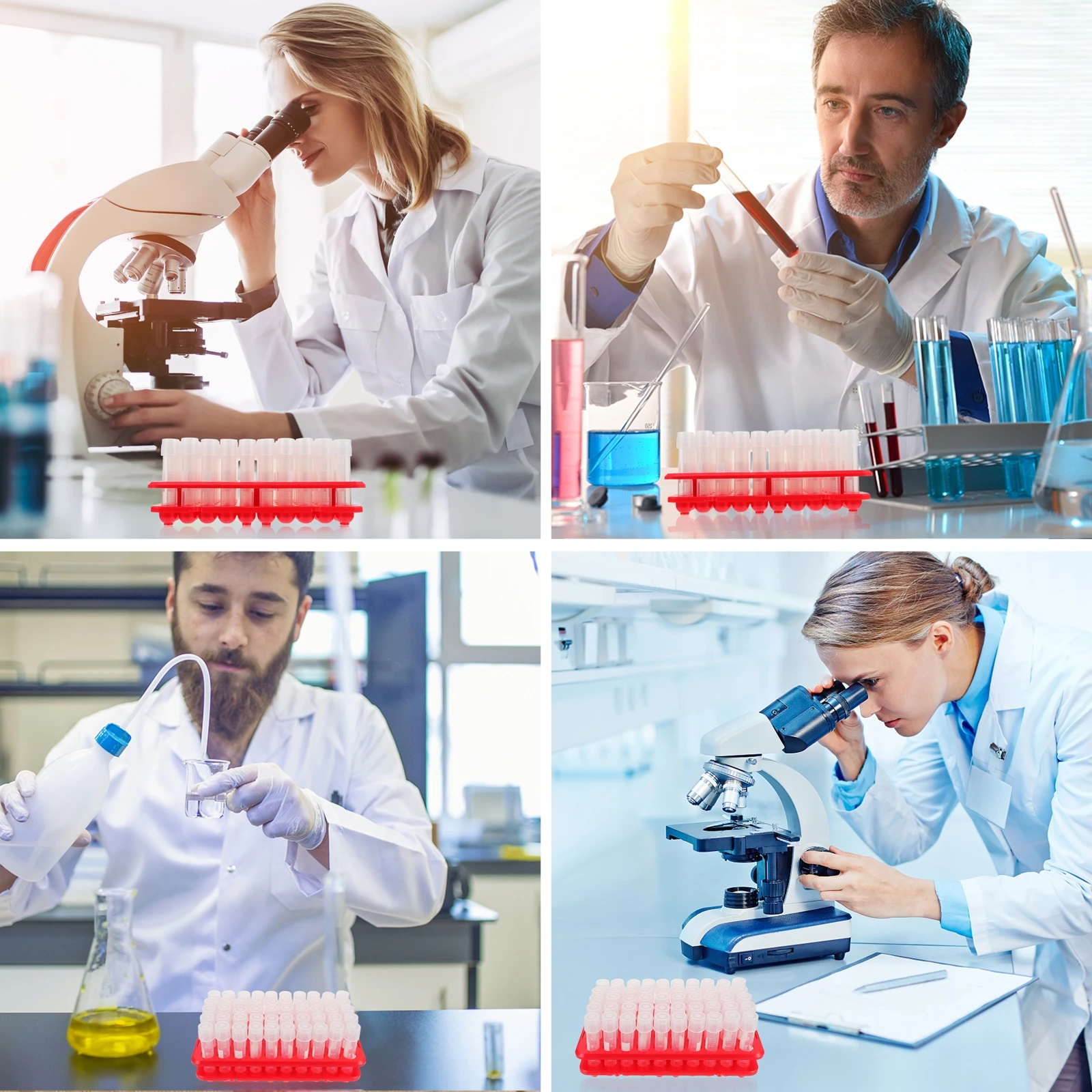 

100pcs Bacteria Culture Plastic Test Tubes Graduated Leakproof Caps Smooth Kitchen Use Cultivation Science