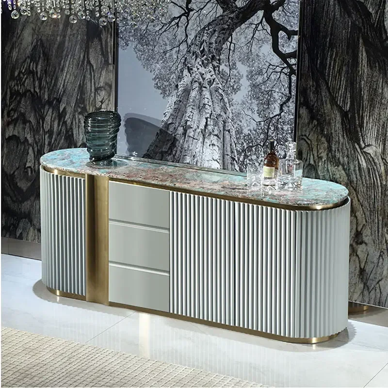 

*Shoes organizer Crack shelves living room cabinets Italian light luxury rock slab dining side storage locker Shoerack shoe rack