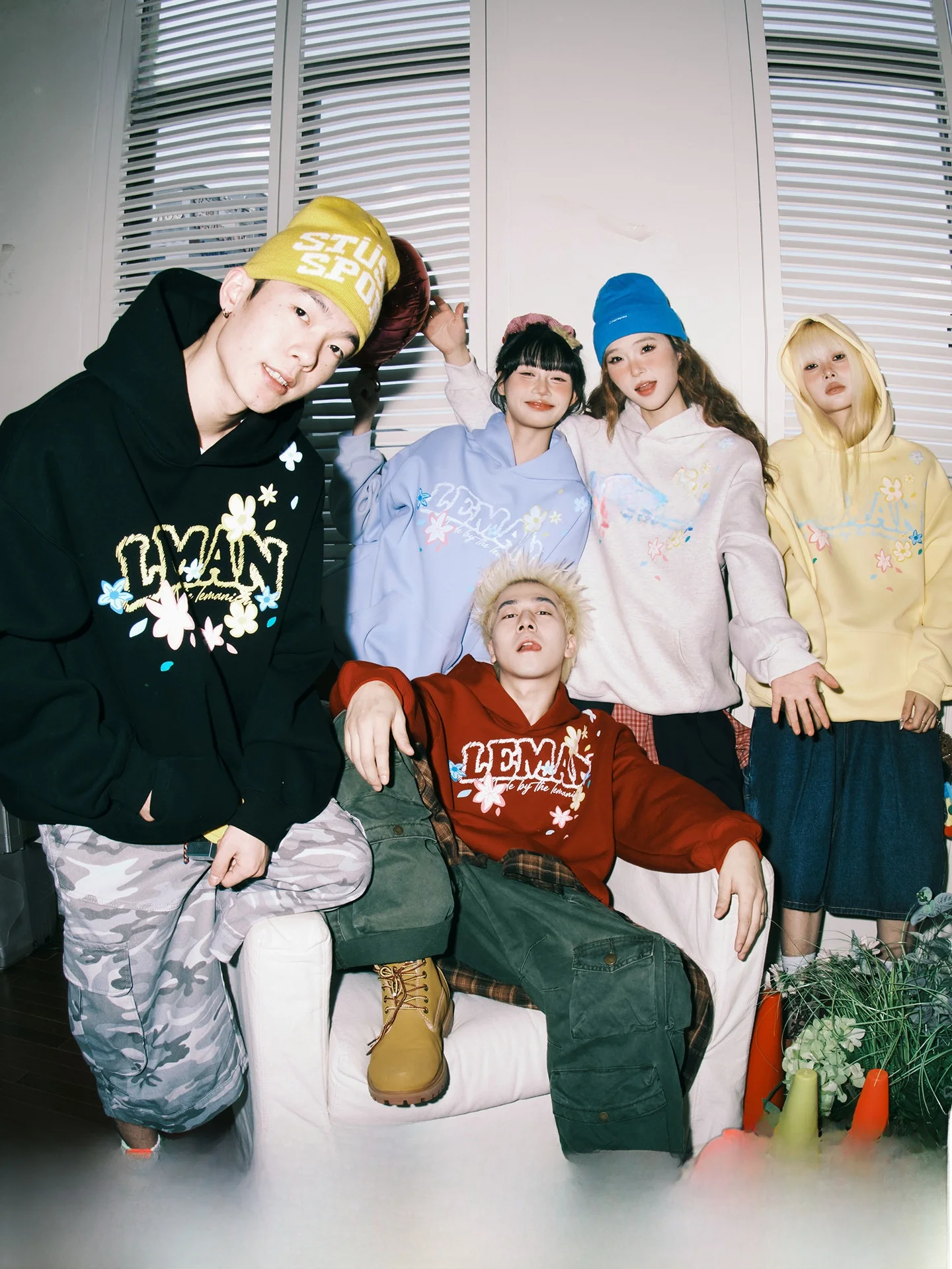 

Свитшот Lemanism в американском стиле, модный, с капюшоном, парный, для мужчин и женщин, с цветочным принтом, повседневная верхняя одежда