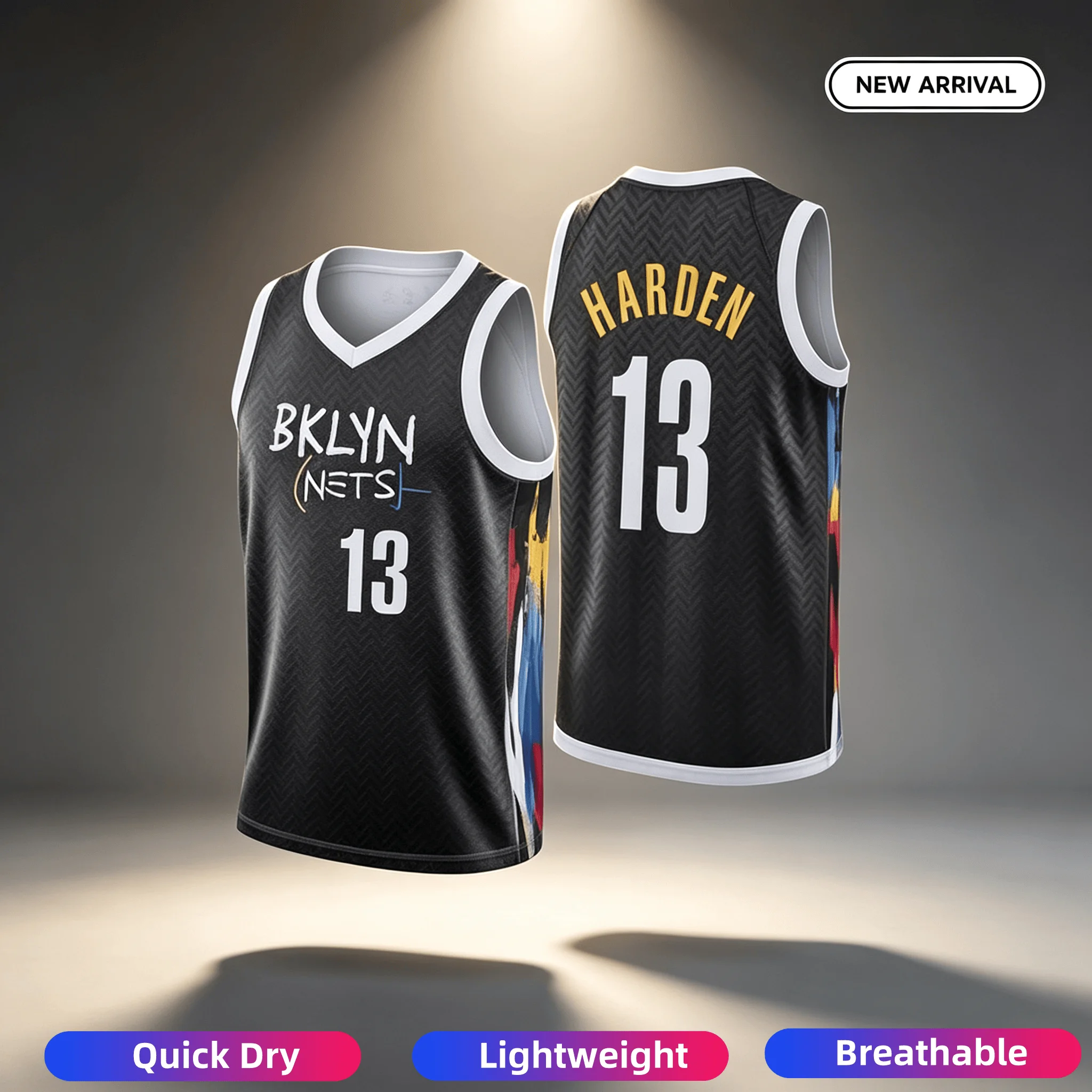 Heiß begehrte neue Brooklyn Nets BKLYN City Basketball-Uniform, schwarze ärmellose Weste mit Aufdruck für Fans, Sport und Familienoutfits. – Detail 9