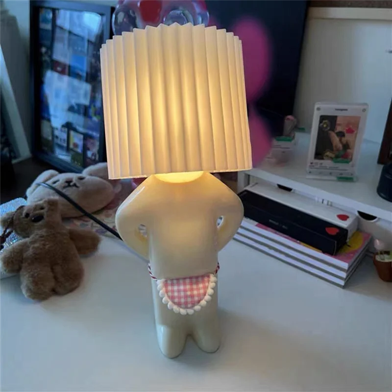 ABJN-Shy Man Lampe Nachtlicht Kleines Buch Lichter Tisch für Kinderzimmer Nachttisch Schreibtisch Dekoration Geschenk Zuhause Kleiner Junge US-Stecker