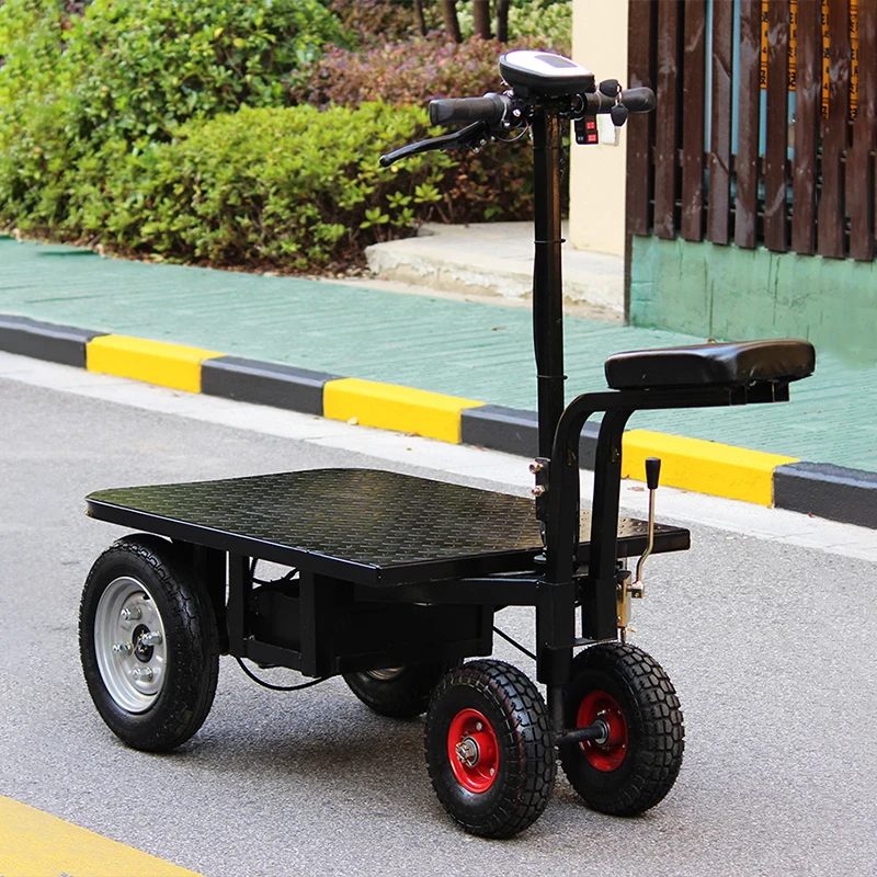 

Electric Flatbed Truck Warehouse Pulling Turnover Trolley Construction Site Loading Porter Climbing Electric Trolley Cart
