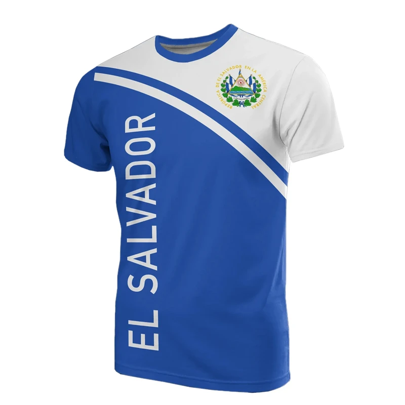 El Salvador Flaggenkarte 3D-Druck T-Shirt für Herren Kleidung Mode Herren T-Shirt Nationales Emblem T-Shirt Unabhängigkeitstag Tee Damen Top – Detail 9