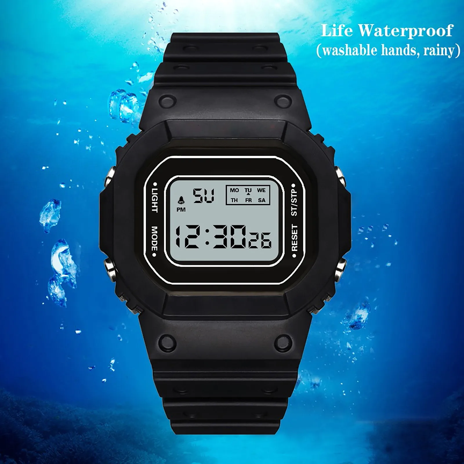 Women Watch Electronic Wrist Clock Fashion Life Waterproof Watch Lcd Digital Date Rubber Sport Wrist Watch Reloj Para Mujer