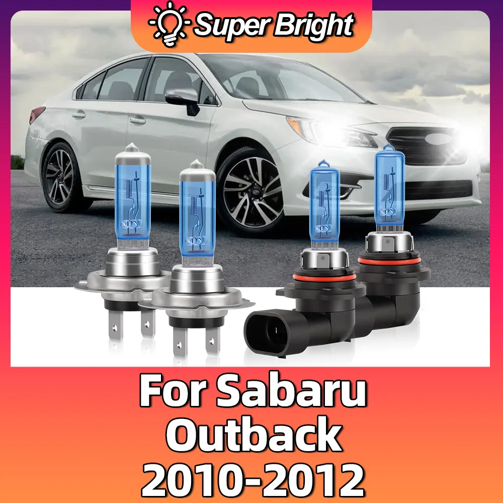 

2/4PCS Xenon Gas Halogen Headlight Super White High Low Lamp For Sabaru Outback 2010 2011 2012 900% Brightness Plug and Play 12v