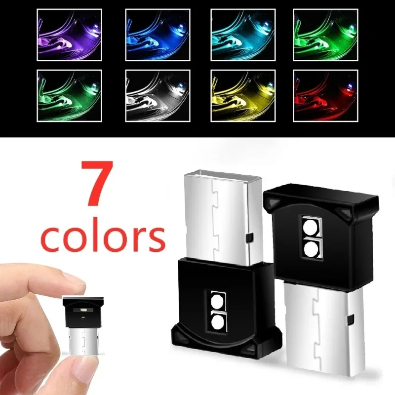 Portable Mini USB LED RGB Ambient Neon Light Plug And Play Atmosphere Smart Night Lamp for Home Decoration/Car Interior Lights