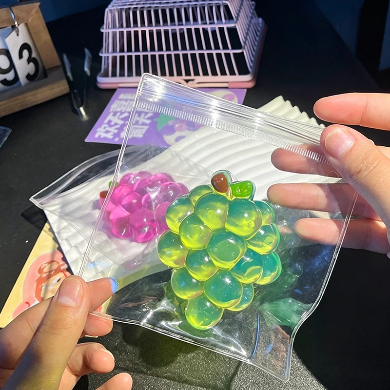 Juguete Sensorial Antiestrés de Uva Suave y Blanda Hecho a Mano, Fruta Simulada de Rebote Lento para Aliviar la Ansiedad y Mejorar la Concentración, Regalo