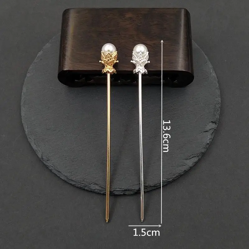 Antike Haarstäbe aus Metall für Damen, traditionelle chinesische Haarspangen, Retro-Kopfschmuck für Brautjungfern, Abschlussfeier, Haar-D – Detail 3