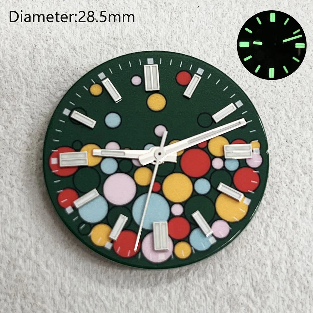 28.5mm NH35 dial pink yellow bubble dial NH35 oysterper case with stainless steel bracelet for NH35 automatic movement watchmods