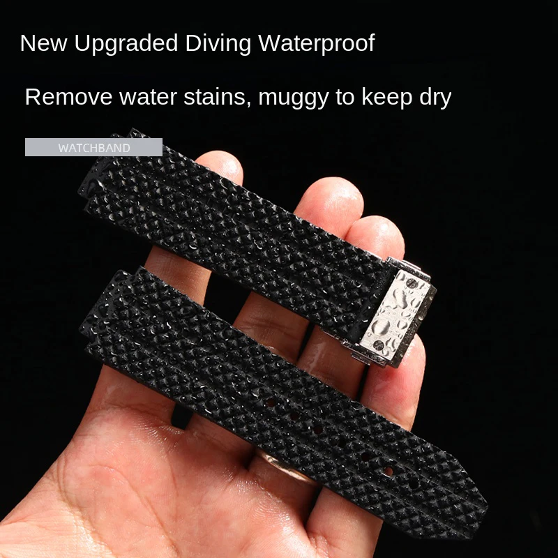 حزام ساعة من المطاط الرياضي من Shenyu للرجال ، هوبلوت ، يوبو ، بيغ بانج ، كلاسيكي ، حزام رياضي فيوجن ، 26x19 ، 24x17 ، جودة عالية