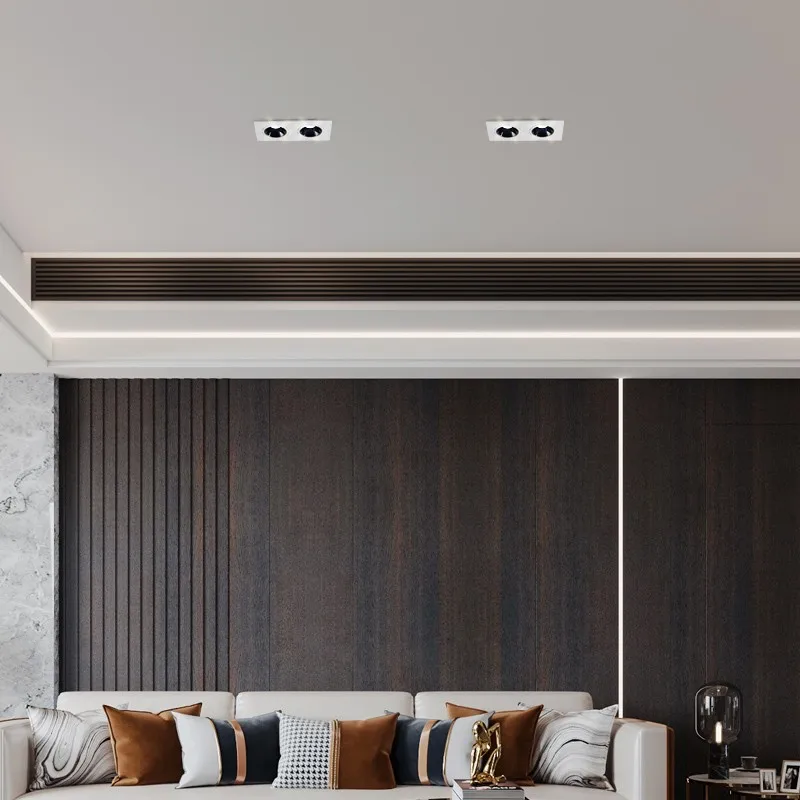 Lampada da incasso a soffitto a LED di fascia alta 24W 7W Faretti a LED a doppia testa singola CREE Chip COB Faretto da incasso antiriflesso per ufficio domestico