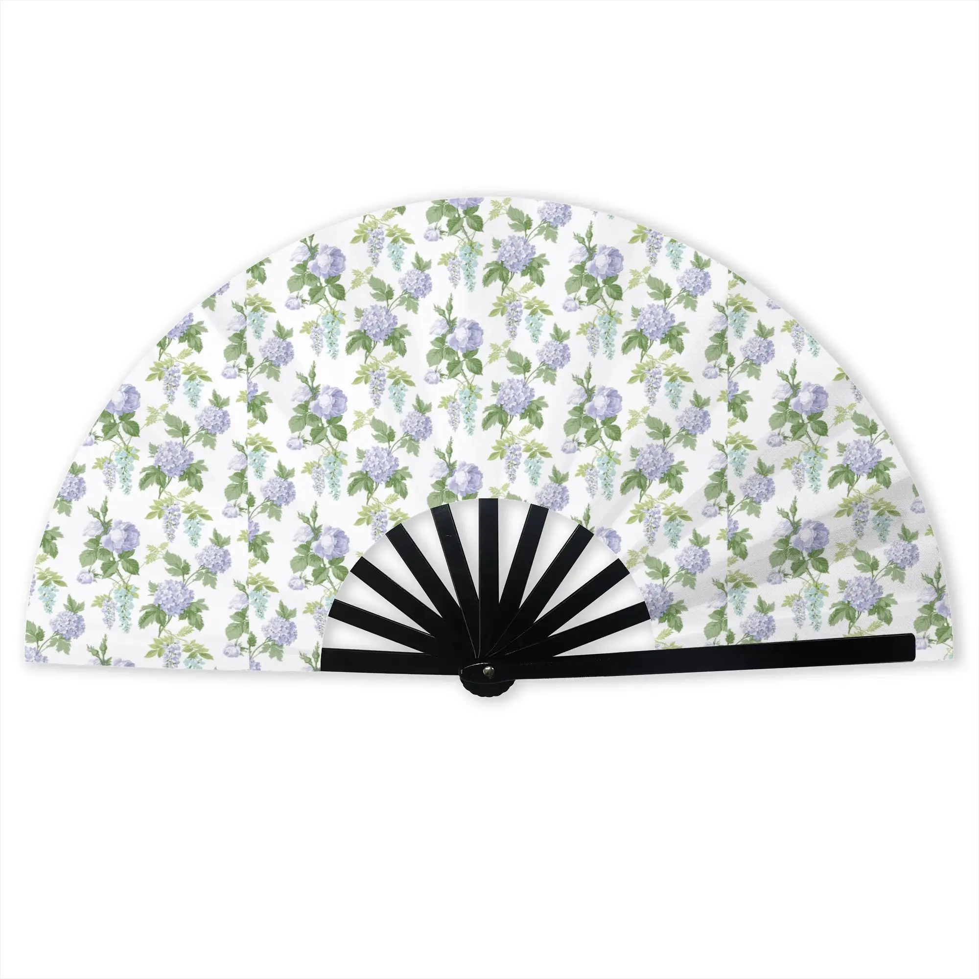 Custom Hydrangea Promotional Gift Hand Fan Party  Durable Folding Fans Unique Bulk Pack Fan