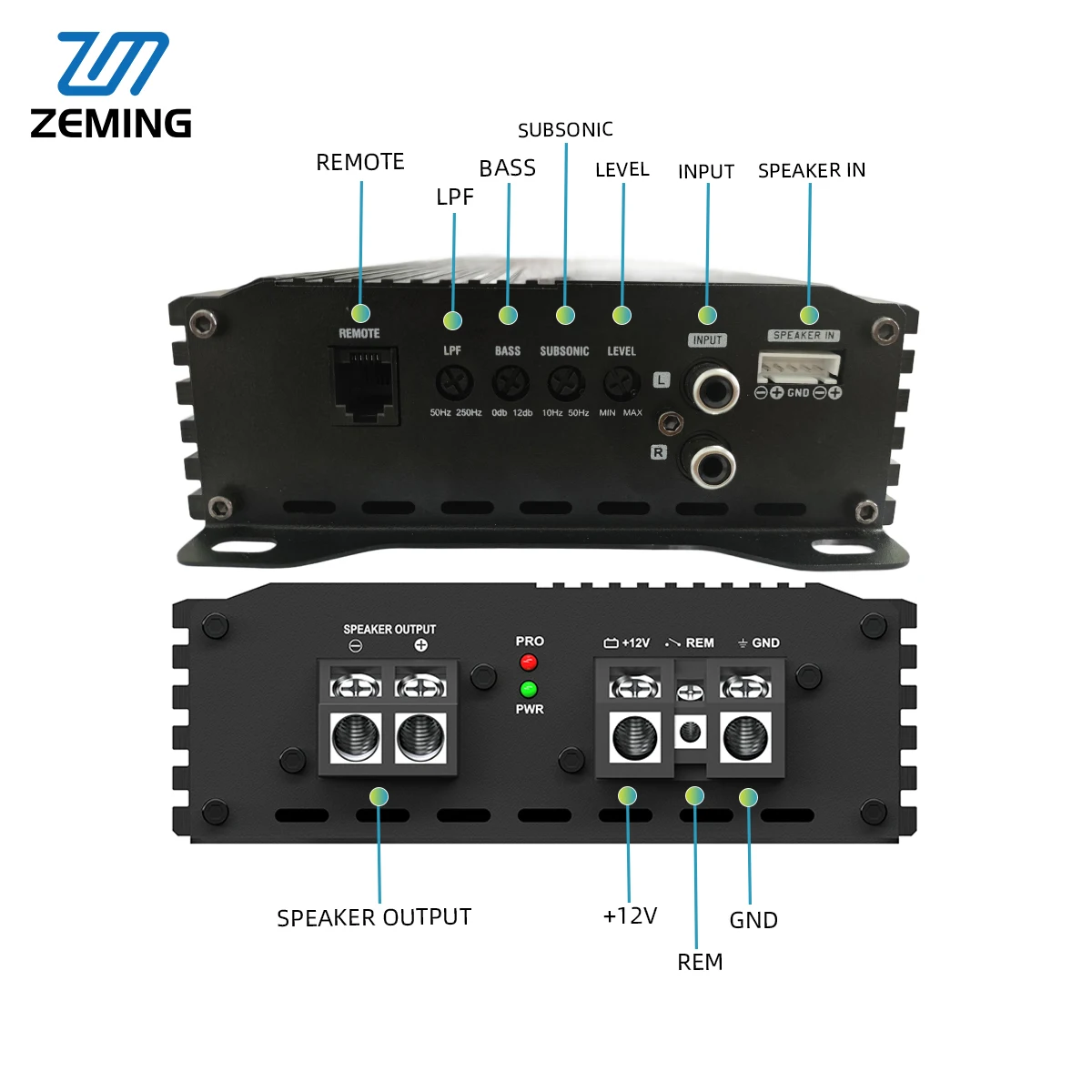 Class D Monoblock Comp Grade Car Audio Module Subwoofer for Car Mod DIY
