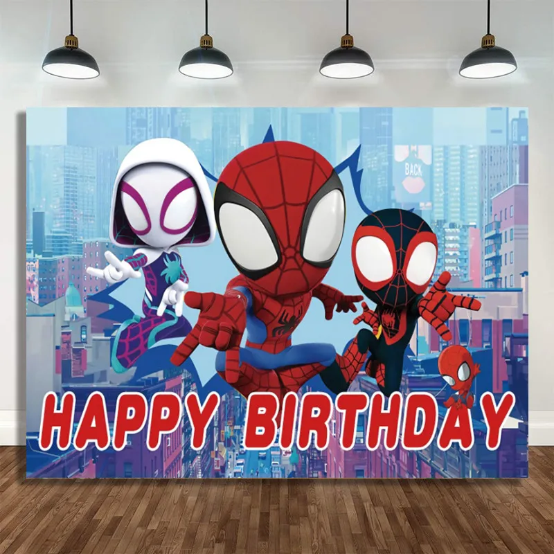 

Spidey And His Amazing Friends Photography Backgrounds Vinyl Cloth Photo Shootings Backdrops For Kid Birthday Party Photo Studio