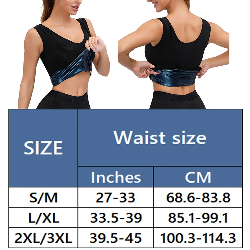 Sauna Suit for Women Sweat Vest Body Shaper Training Band Heat Trapping Tank Top Workout Sportswear Weight Loss Fat Burner Shirt