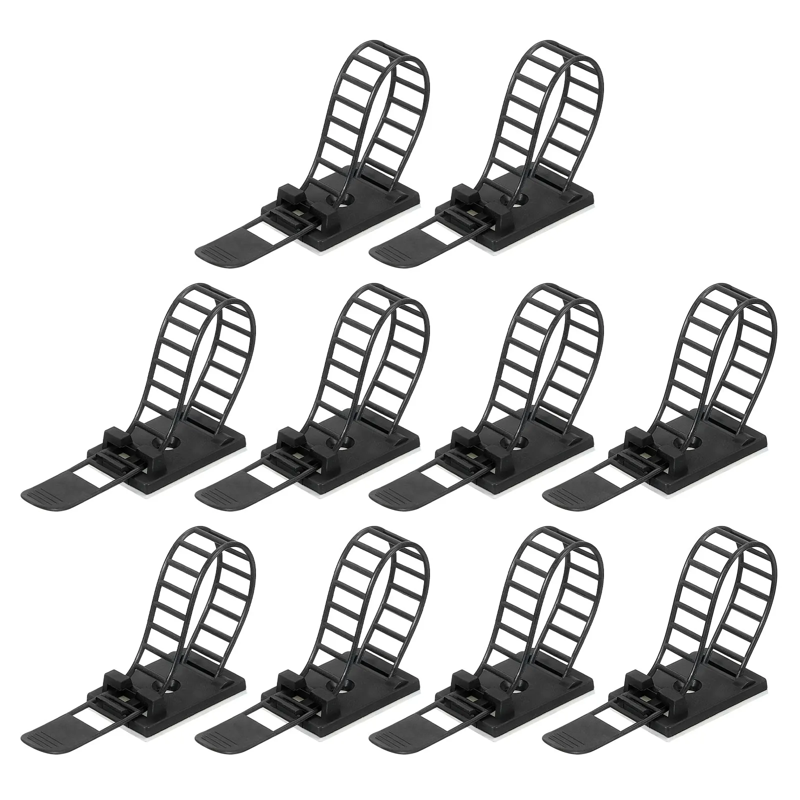 100Pcs Adhesive Cable Clips Adjustable Nylon Cable Cord Organizer Cable Management Clips Cable Clamps for Desk Car Home Office