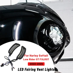 Motorcycle Accessory LED Fairing Vent Trim Turn Lights For Harley Softail Low Rider ST FXLRST Low Rider FXRST 2022-2024