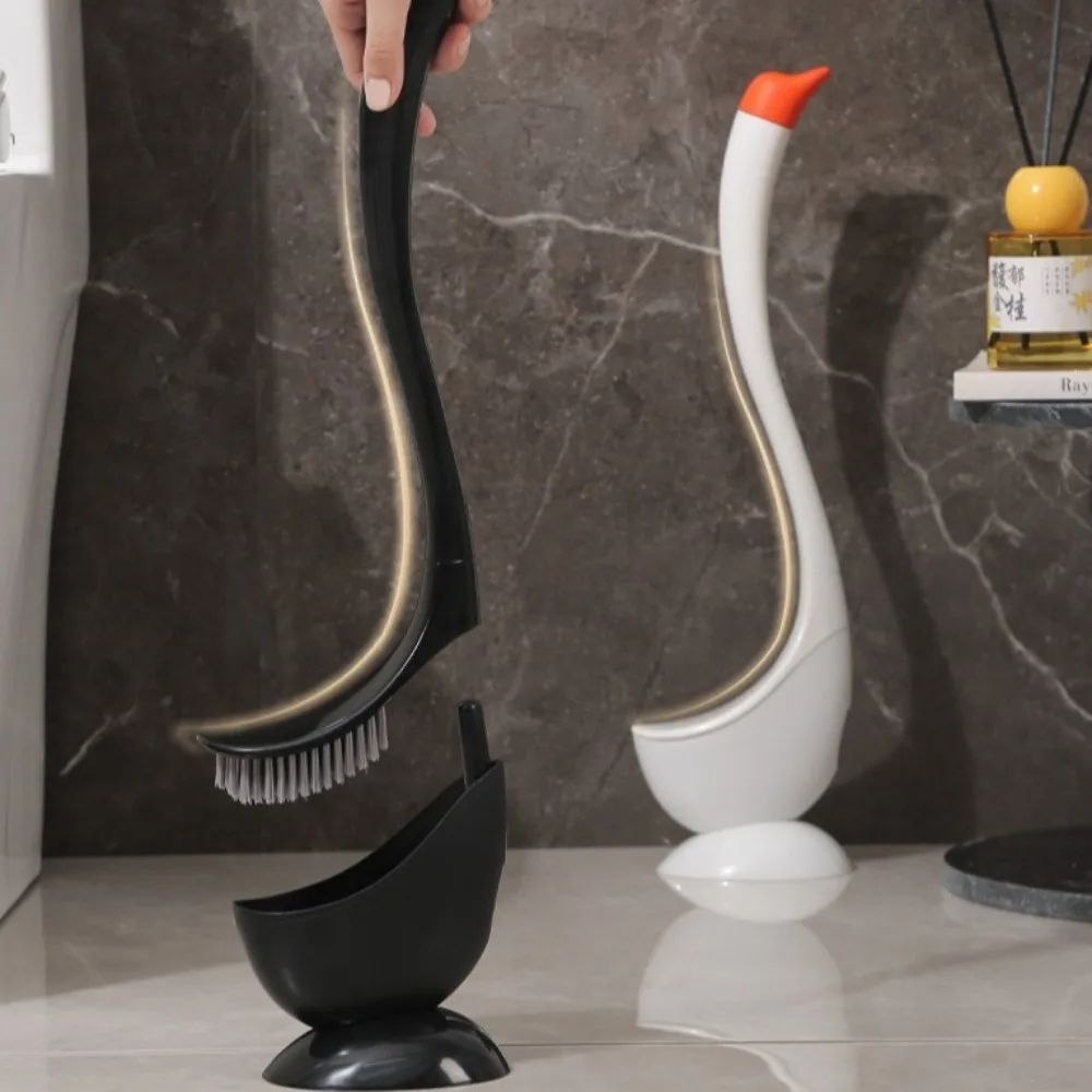 

Swan Shape Long Handle Toilet Brush Dense Bristle Head Cartoon Toilet Plunger Plastic Household Toilet Cleaning Brush Bathroom