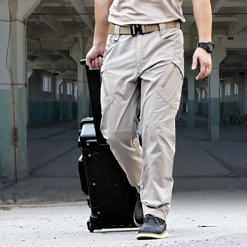 

2023 Summer Men New Casual Lightweight Army Long Trousers Male Quick Dry Cargo Pants Men Tactical Pants Breathable F144