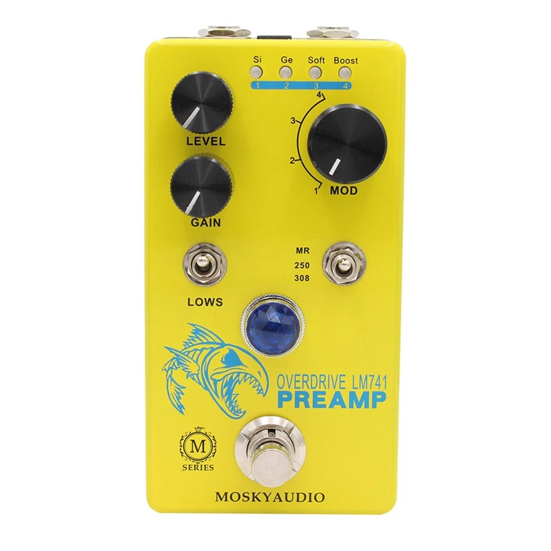 MOSKYAUDIO LM741 PREAMP Guitar Pedal Overdrive Distortion overload electric Effects True Bypass Pedal Guitarra