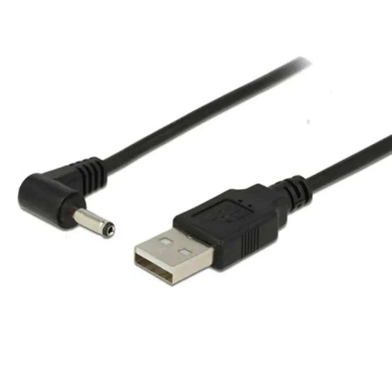 Black Elbow 90 USB Male to Male DC Power Cable DC 5.5*2.5mm 3.5*1.35mm Charging Cable Line 5.5*2.1mm USB Extension Cable 0.8M