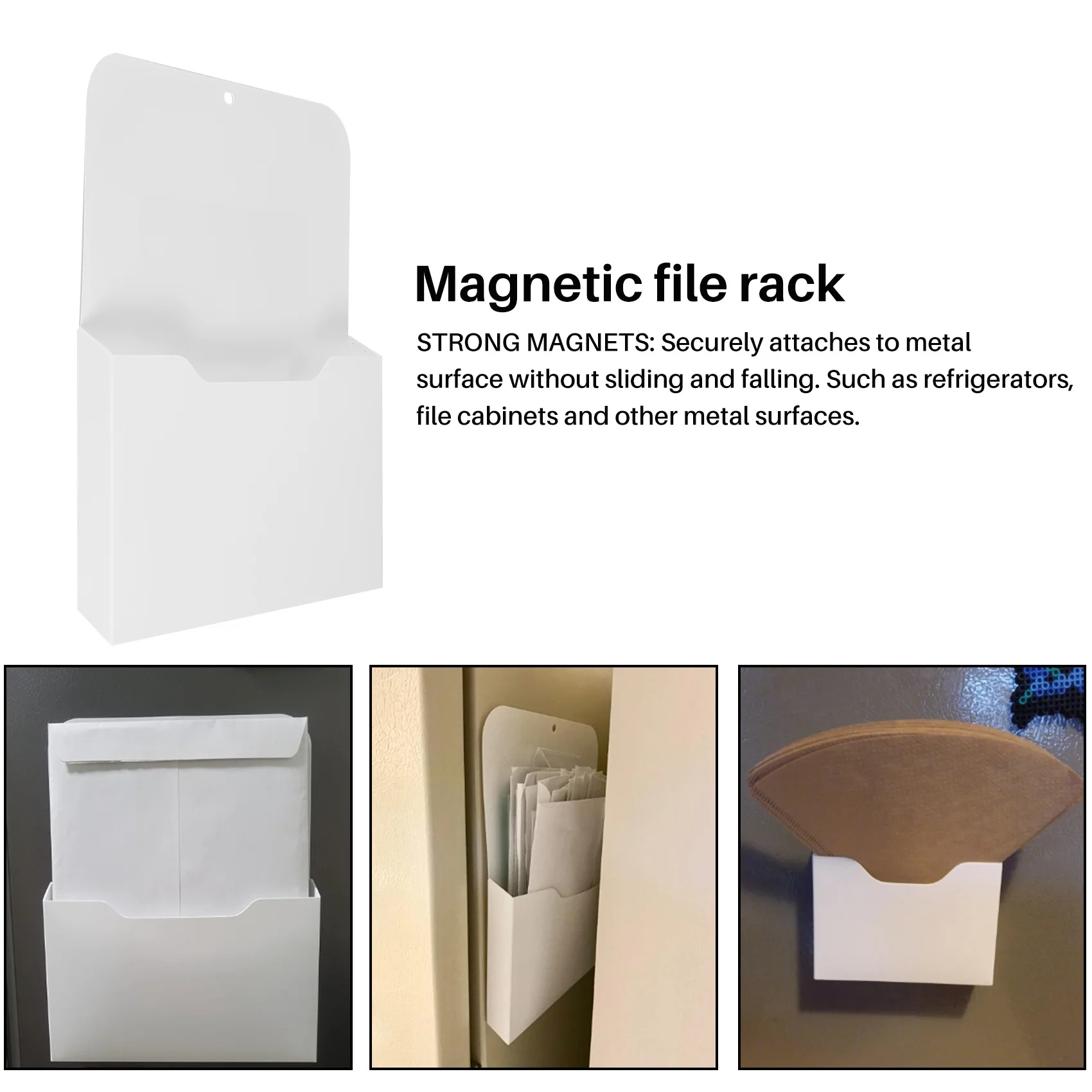 Magnetic File Holder - Magnetic Paper Holder, Pocket Organizer Office Supplies Storage Mail Organizer for Notebooks,Letter