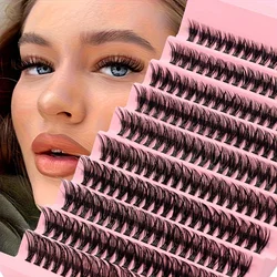 200pcs Natural Looking Individual Cluster Eyelashes 9-16mm D Curl, Soft And Lightweight, Perfect For Daily Or Commuting Makeup