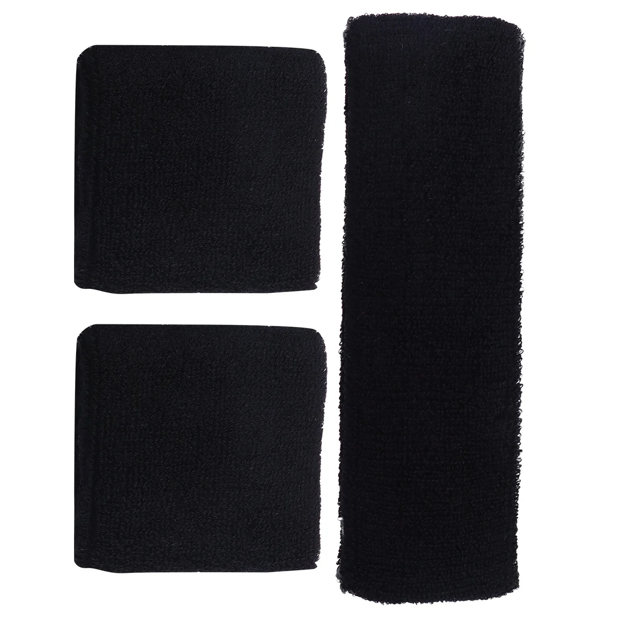 

Black Cotton Wristbands Set Sweat Absorbent For Men Women Sports Workout Protection Accessory
